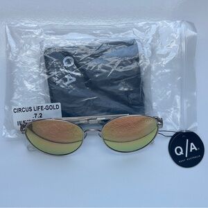 Quay Australia Circus Life Gold Sunglasses New in Case!